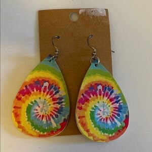 Colorful Tie-Dye Teardrop Earrings